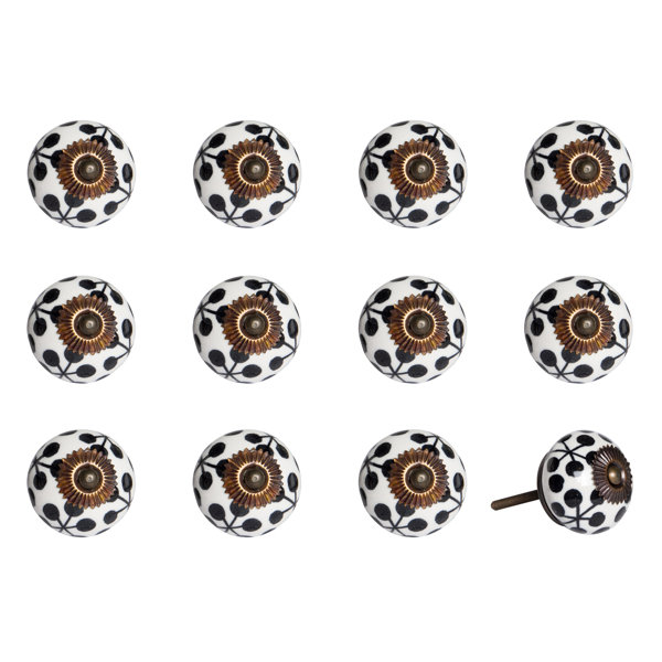 TODAY DECOR Todaydecor 1.5" X 1.5" X 1.5" Black White And Cooper Knobs